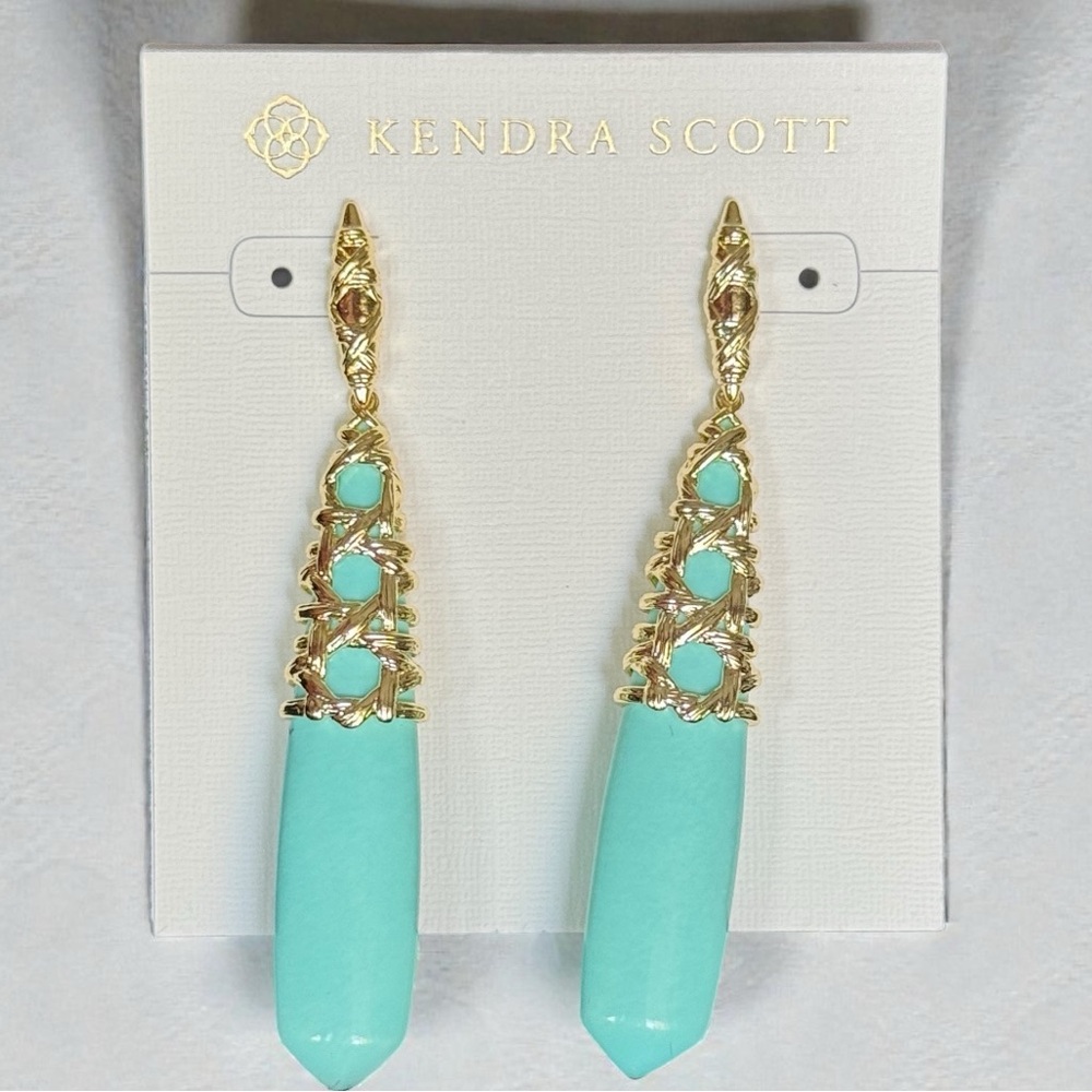Kendra Scott Natalie Gold Linear Dangle Earrings New With Tags